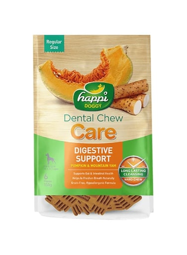 Happi Doggy Dental Chew Care-Digestive Support-4" (6 pieces)-150g