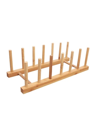 Multi-Purpose Solid Wood Dish Drip Rack Brown 25.5 x 12 x 10centimeter
