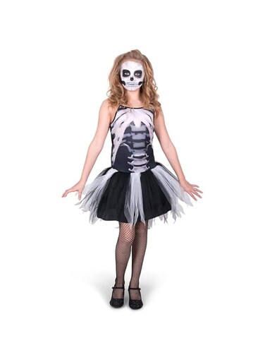 Mad Toys Trick Or Treat Skeleton Cute Tutu Child Black, 9-10 Years, 84547Xl