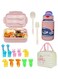 AMERTEER Bento Lunch Box For Kids, 3 Compartments 1400ML Kids And Adults With Reusable Spoon And Fork, Mini Cartoon Toothpick Water Bottle Reusable School lunch box with thermos Leakproof containers
