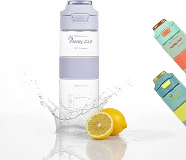 Pulse Hydration Bottle (850ML, Lavender)   Motivational Water Bottle with One Hand Operation, Hydration Tracker &amp; Flip Top Lid   BPA Free
