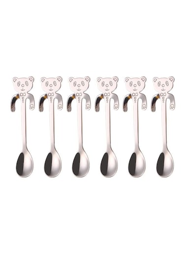 HOME 6-Piece Coffee Spoons Set Silver 11.5centimeter
