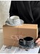 Ceramic Coffee Cup and Saucer Set, 2pc Set of Vintage Camellia-Inspired Design Porcelain Coffee Cup and Saucer with Gift Box, Hand Crafted Flower Shaped Coffee Cup for Home Office,250 ML Capacity