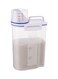 Rice And Cereal Storage Plastic Container With Pour Spout And Measuring Cup Transparent 23.5 x 16.5 x 11cm