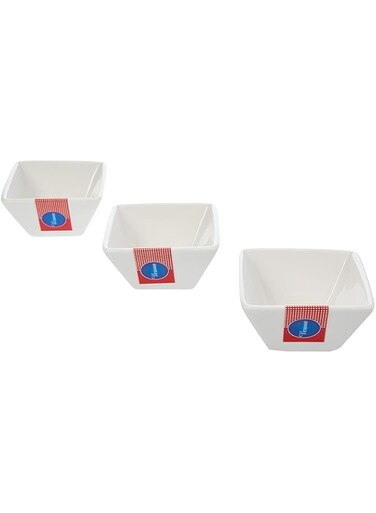 Verona C5213133 C3 Square Bowl Set of 3-7.5 cm,White