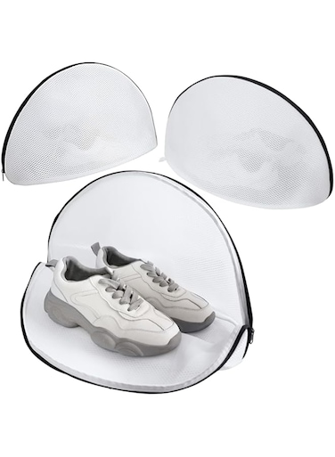 Shoe Washing Bags-Pack of 3 Reusable Mesh Shoe Laundry Bags-Shoe wash bag for Sneakers, Trainers, Running Shoes-Fit up to Men's Size 12