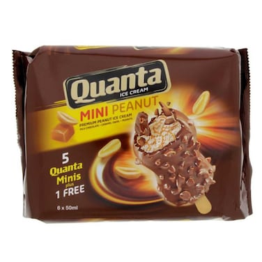 Quanta Mini Peanut Ice Cream Sticks, 50ml Pack of 6
