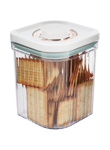 Airtight Food Storage Containers with Date Tracker and Scoop, 1.2L/40oz Stackable Cereal Dispenser, Perfect for Snacks, Candy, Salt, and Coffee