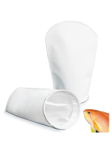Filter Sock 200 Micron, Azonee Filter Socks for Saltwater Aquarium, Double Stitched Machine Washable and Reusable, Improves Aquarium Pond Water for Energetic Fish, Clear Water, 2 Pack