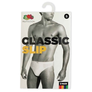 Fruit of the Loom Men Classic Slip, White, Size Small, Pack of 3