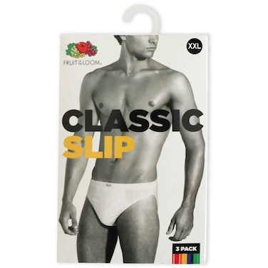 Fruit of the Loom Men Classic Slip, White, Size Extra Extra Large, Pack of 3