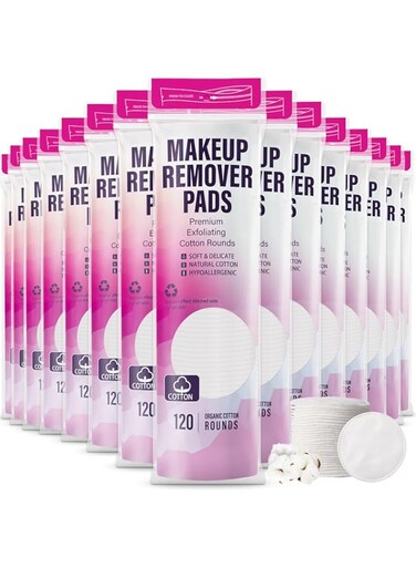 Maxcheck 1800 Count Cotton Rounds Bulk Exfoliating Cotton Rounds Makeup Remover Pads Cotton Rounds for Face Facial Pads Cotton Rounds Cotton Pads Makeup Remover Cotton Facial Pads, Lint-Free
