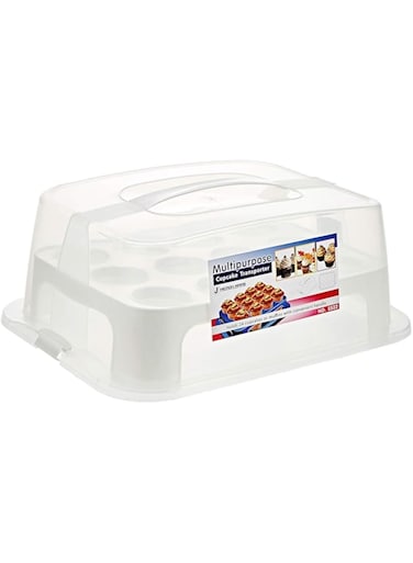 Micronware Microwave Cupcake Transporter 38X29X18.5Cm, White, 8851251055224