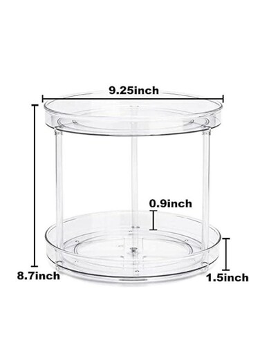 2-Layers Plastic Shelf - Space-Saving Lightweight Durable PP Plastic Multi-Tier Storage Rack Stand Shelf With Modern Design - for Organizing Home Office Kitchen and Bathroom Storage