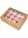 Funito 6-Set Cupcake Boxes Hold 12 Standard Cupcakes, Brown Cupcake Containers, Cupcake Carrier, Food Grade Kraft Cupcake Holders for Cookies, Muffins and Pastries