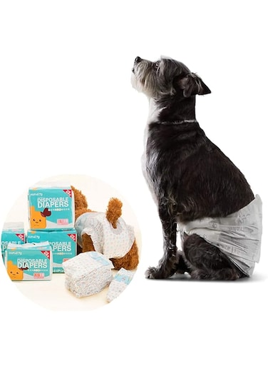 Disposable Pet Diapers Female Dogs Super Absorbent Soft Heating Pee Diapers Liners Including Puppy Diapers Dogs Cats (S)