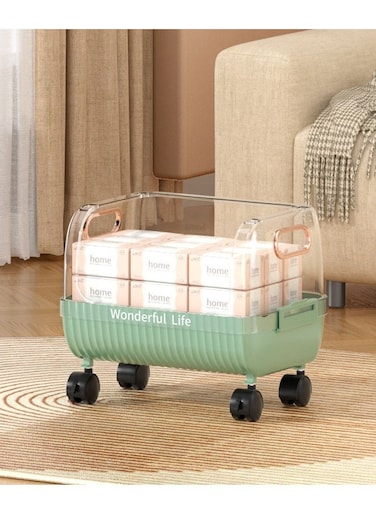 Floor-Standing Kitchen Storage Rack with Removable Vegetable Basket