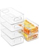 FALAHOM Stackable Plastic Food Storage, 6 Pack Clear Container Bin with Handles for Organizing Kitchen, Pantry, Refrigerator, Freezer, Pantry, Cabinet, Closet, Bathroom
