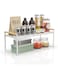 U-HOOME Kitchen Cabinet Pantry Shelf,Cupboard Stand Spice Rack Organizer,Stackable Countertop Organization and Storage For Kitchen Bathroom Office (1 pack-White Large)