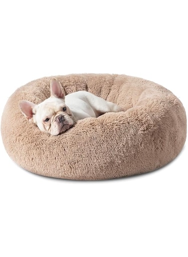 Aputue Calming Dog Bed, Round Donut Machine Washable Dog Bed, Anti-Anxiety Donut Dog Cuddler Bed for Small Medium Dogs and Cats
