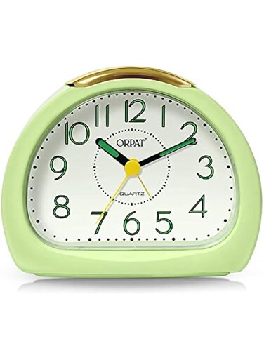 Ajanta Orpat Time Piece Beep Alarm Clock (Small_140X114X74 mm) (Green) Plastic, Analog