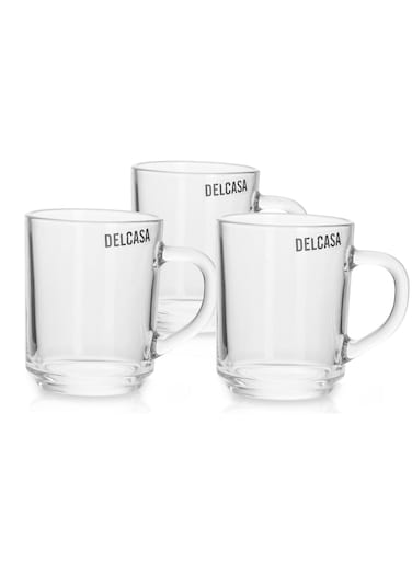 DC1884 7 Oz 3 Pcs Glass Mug with Handle