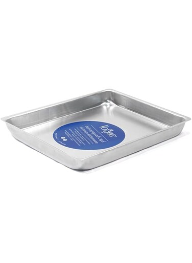 Vague Rectangular Aluminium Kunafa Tray, 30 cm x 25 cm Size, Silver