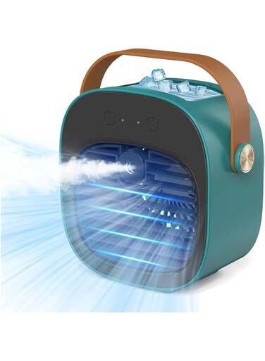 Tazweeq Portable Air Conditioner-4000mAh Rechargeable Personal Air Cooler with 3 Speeds Duration 5-10 hrs, Quiet Mini Air Conditioner Fan, Desk Cooling Fan for Home, Bedroom, and Office (Multi)