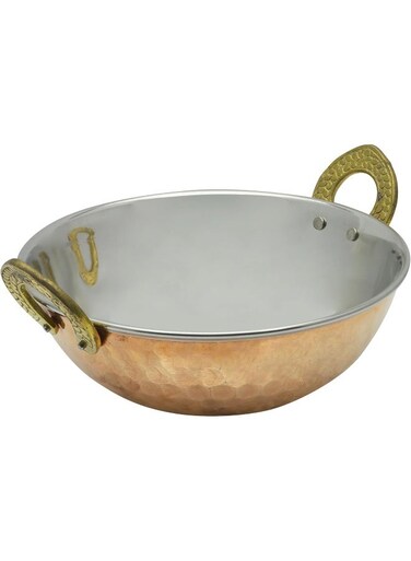 COPPER KADAI SERVING BOWL, 17.5 CM , COPPER, TCK003, Curry Bowl , Salad Bowl , Side Bowl , Dessert Bowl Copper 5x17.5cm