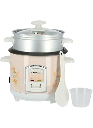 Krypton 350W 0.6L Rice Cooker With Steamer   Non-Stick Inner Pot, Automatic Cooking, Easy Cleaning, High-Temperature Protection, Knrc6054, Multicolour"Min 1 year manufacturer warranty