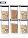6Pcs Airtight Food Storage Containers Kitchen Canisters for Kitchen Counter Pantry Organizers and Storage Kitchen Organizers and Storage (1300ml)