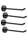 Rannb Robe Hook Coat Hook Heavy Duty Long Nose Wall Mount Hook Stainless Steel Black Matt Surface 145mm/5.7" Length - Pack of 4