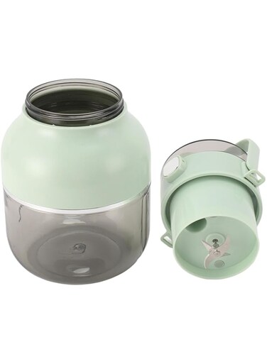 Jiawu Juicer Cup, Wireless Multifunctional 1500mAh Lithium Battery, High Efficiency Mini Electric Blender 500ml with Straw for Office (Green)