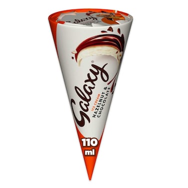 Galaxy Hazelnut and Chocolate Ice Cream Cone, 73g