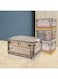 Mounay Foldable Storage Box with Lids, 40L Stackable Storage Boxes with Wheels, Storage Container Crate, side Open Transparent Door for Home, Office, Bedroom (Ivory White, Medium)