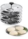 Stainless Steel 6 Idli Plates - 24 Idlis/Heavy Premium Deep Idli Plates/Idli Stand for 8 Litre Pressure Cooker/Plump Fluffy Idli maker Plates - Large, Silver