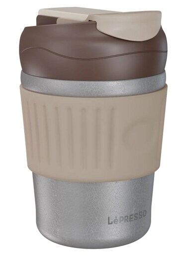 Tumbler Mug Dual Sip with Capacity 350ml &amp; Leak Proof Lid / Lightweight / Thermal Insulation / Comfortable Grip / Travel-Grey