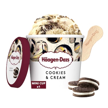 Haagen-Dazs Cookies and Cream Flavoured Ice Cream Mini Cup, 100ml