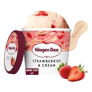 Haagen-Dazs Strawberry Flavoured Ice Cream Mini Cup, 100ml