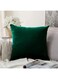 Khazna Velvet Pillow Covers, Soft Solid Decorative Square Throw Pillow Covers Set Cushion Case for Sofa Bedroom Car 18 x 18 Inch 45 x 45 cm (18''x18'', Dark Green)