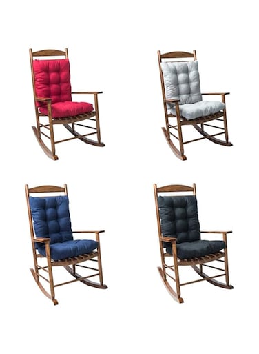 cooden Rocking Chair Cushion, Soft 2Pcs Anti Ultraviolet Rocker Cushion for Home (Red wine)