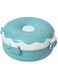 Twisoo Donut Plastic Lunch Box - Double Decker, BPA Free, Leakproof, Clip Lock, 3 Compartments, with Spoon &amp; Fork, Perfect for Kids' Snacks and School Lunches (Green)