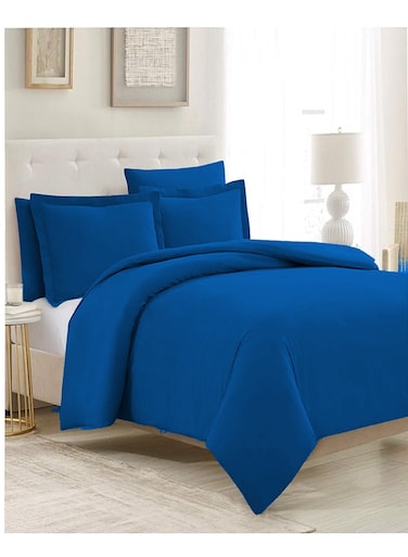 Twin Size Blue Soft Wrinkle Free Microfiber Bedding 1pcs Duvet Cover 175X228 cm with 1 Pcs Pillow Sham Cover 50X66 cm