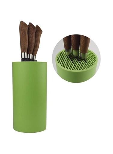 THE WHITE SHOP Universal Knife Block without Knives Multi-Functional Freedom Knife Storage Stand Resin Round Knife Holder Unique Design Slot to Protect Blades Detachable Easy to Clean Countertop Knife