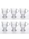 Tea Glass Set of 6 with Handle, Small Arabic Tea Cups 128ml, Clear Glass for Hot &amp; Cold Drinks, Espresso, Karak Tea, Juice