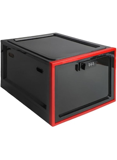 CONYTEK Lockable Box Large Capacity Clear Locking Box For Storage Bin Organizer Box For Fridge B Food Medicine Password C7C1