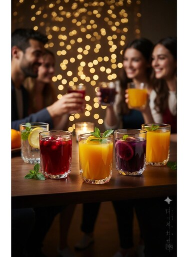 K09 Tumbler Set 6 Pieces - High-Quality Lightweight &amp; Durable Drinking Glasses, Modern Design for Home, Office &amp; Parties, Crystal Clear Finish, Easy to Clean, Premium Tableware Essentials