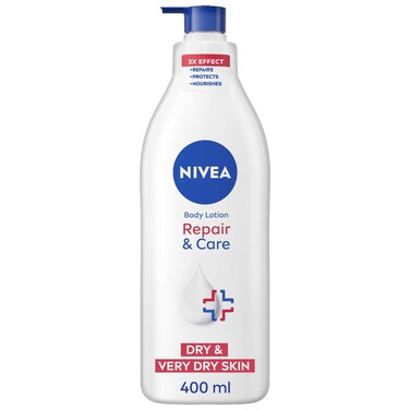 NIVEA Body Lotion for Very Dry Skin, Repair &amp; Care, with Glycerin, ProVitamin B5 and Dexpanthenol, 72H Relief from Dry &amp; Tight Skin, 400ml