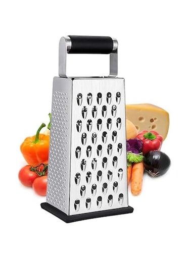 4 Side Rotary Cheese Grater with Handle, Grate, Slice And Zest Sharp Blade &amp; Easy Grip Handle Best For Parmesan Cheese, Vegetables