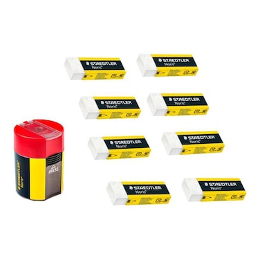 Staedtler Noris Eraser 526-N20 10 PCS and Noris Sharpener 511-004